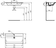 ���������� Ideal Standard Lux CONNECT AIR 840�460�165 ����� ��� ���������/�������,���.������ E0279V3