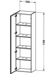 ����� Duravit L-Cube 500�1760�363 ���������, 4 �����, ����� �����, ����� ������� LC1181L1818