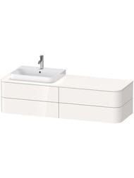 Тумба под раковину слева Duravit Happy D.2 Plus 1600х408х550 4 ящика, белый глянец HP4963L2222 — миниатюра 1