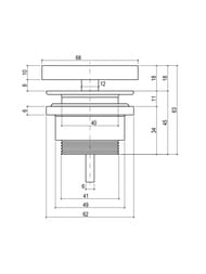 Донный клапан Salini D 602 S-Stone для раковины, фиксированный, матовый, белый 167301M