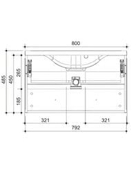Тумба под раковину Caprigo Аккорд 80 капучино глянец 800х485х450 подвесная 2212-DM501