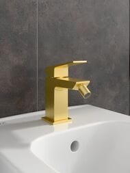 Смеситель для биде VitrA Minimax Square A4372625EXP однорычажный брашированное золото латунь