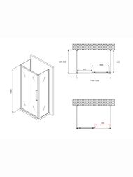 Душевой уголок ABBER Schwarzer Diamant AG30120H-S50-S50 (1200х500х1950) стекло 6мм,прозр./хром