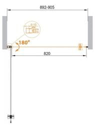 Душевая дверь CEZARES ECO (892-905х1900) B-1-90-C-Cr стекло прозрачное, профиль хром