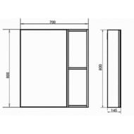 Зеркало-шкаф COMFORTY Осло-70 (700х800х145) подвесной, бетон светлый 00-00006164