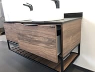 Тумба COMFORTY Порто-120-2 (1200х645х520) 2 раковины, со столешн., дуб темн.-коричн.00-00001287