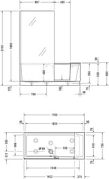 ����� � ������� ������������ Duravit Shower+Bath 1700�750�2100 � ���� �����,���������� ������ 700403000000000