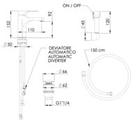 Смеситель для раковины Mariani Surf A00386SF, ручной душ, хром