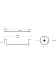 Поручень Bemeta Neo 102307015 355 мм, шлифованная нерж.сталь