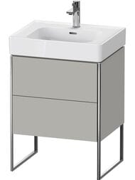Тумба под раковину Duravit XSquare 731х584х470 напольная, 2 ящика, бетонно-сер. мат. XS4527007070000 — миниатюра 1