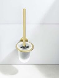 Ершик для унитаза Aquatek Оберон AQ4210BG подвесной, стекло матовое, цвет: золото шлифованное