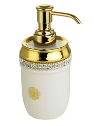 Migliore Dubai Дозатор настольный, керамика, белый/декор золото, swarovski 26593