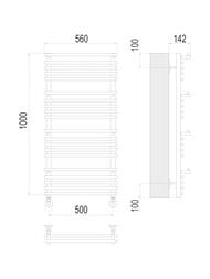 Полотенцесушитель TERMINUS Вента люкс П20 (ШВ 500х1000) водяной, нержавеющая сталь