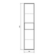 Шкаф-колонна COMFORTY Бордо-40 (400х1600х320) подвесной, дуб темно-коричневый матовый 00-00007266