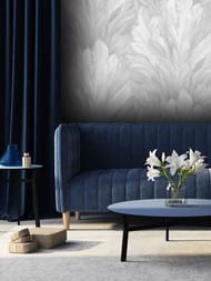 Обои виниловые на флизелине Grandeco Originale (1,06х10,05) листья, серые R167103 (рул.)