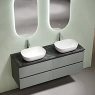 Столешница для ванной комнаты SANCOS Black Sky 1400х460, керамогранит, c отв. под смеситель, TT140A1X