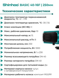 ����� �������������� SHINHOO BASIC 40-16F 1x230�, DN 40, ���������, 71221004