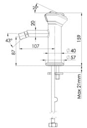 Смеситель для биде Remer Element ET22, хром — миниатюра 2