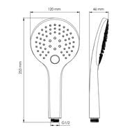 Лейка для душа WasserKRAFT A078 3 режима, система защиты от извести, ABS-пластик, цвет: черный