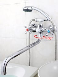 Смеситель для ванны с изливом и дивертором , FRAP хром, F2619-2