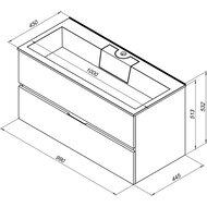 �������� Aquanet ������� 100 (Dolomite) 1000�450 ��, �������� ������, ����� 222717