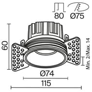 ������������ ���������� Maytoni Round (�����) DL058-12W3K-TRS-BS, 3000K, 12��, 50�, IP20, ������
