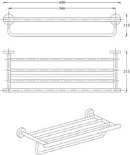 Полка Kerama Marazzi Изола настенный, черный матовый IS.06.KM.BLK.M