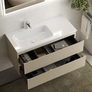 Тумба под раковину SANCOS Snob R (995x445x500) подвесная, левая, два ящика, Beige Soft SNR100LCE