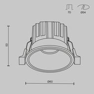 ������������ ���������� Maytoni Round (�����) DL058-7W3K-BS, 3000K, 7��, 50�, IP20, ������