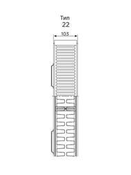 Радиатор стальной ROMMER Compact Тип 22 (600х1000х102) боковое подключение RRS-2010-226100