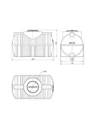 Емкость Polimer Group G-500 (1300х700х832) 500л, цилиндрическая, горизонтальная, синяя