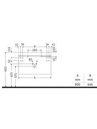 Тумба с умывальником Duravit L-Cube 800х500х480 2 ящика, 1 отв. под смес., графит суперматовый LC6927O8080