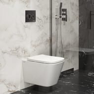 BERGES комплект инсталляция NOVUM, клавиша D5 черный матовый, унитаз Floe, сиденье Slim SO 043275
