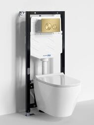 Инсталляция для унитаза WasserKRAFT Aller с унитазом и клавишей смыва 10TLT.010.ME.MG02.H002 — изображение 2