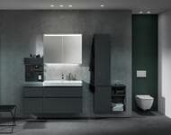 Полка настенная с крючками Geberit Smyle Square (450х143х148) темно-серый 500.362.JK.1