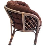 Диван Багама (1200х650х750) 2-х местный, подушки коричневые, полные твил, ротанг, орех матовый