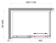 ������� ������ BelBagno Uno 1100x800x1850 ������ �������/������� ���� UNO-AH-1-110/80-P-Cr