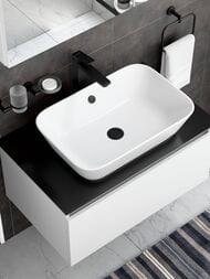 Смеситель для раковины-чаши VitrA Minimax Square A4372436EXP однорычажный матовый черный латунь