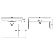 ��������-���������� Aquanet Slim Synergy 100 (980�455�150) �������, ���. ��� ���������, ����� 199206