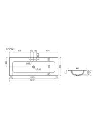 �������� ��������� Ceramicanova Grace 1210�460�137 ��� ��������� ��� ���������, ����� CN7024