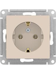 Розетка Systeme Electric ATLASDESIGN с заземлением 16А механизм бежевый ATN000243