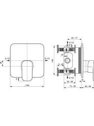Ideal Standard Lux TONIC II Смеситель для душа A6339AA встраиваемый одноручковый