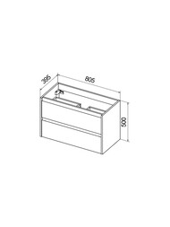 Тумба под раковину BelBagno KRAFT 39 (805х390х515) подвесная, Bianco Opaco 39-800/390-2C-SO-BO — миниатюра 3