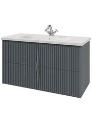 Тумба c раковиной Caprigo Novara 100 (1008х558х480) подвесная, 2 ящика, графит матовый 34917-SF-019