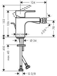Смеситель для биде Hansgrohe Vernis Shape 71211670 однозахватный, донный клапан, черный матовый — миниатюра 2