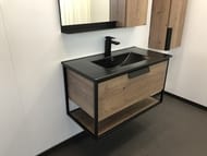 Тумба COMFORTY Бонн-90 (910х500х465) подвесная, с раковиной, дуб темный 00-00001937