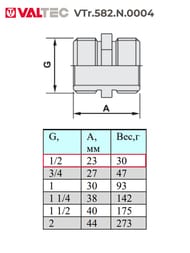 ������� VALTEC  1/2" ������ ��������������, �������� ������ ��� ����� VTr.582.N.0004