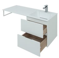 Тумба с раковиной Aquanet Алвита 120 R (1200х526х480) правая, подвесная, 2 ящика, белая 243726