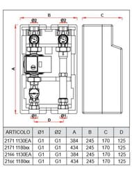 Насосная группа FAR без насоса, 1", 180мм, FA 2166 1180RU