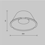 ����� D69mm 60� ��� Maytoni Focus LED (����� ���) LensD69-60 30��, ����������